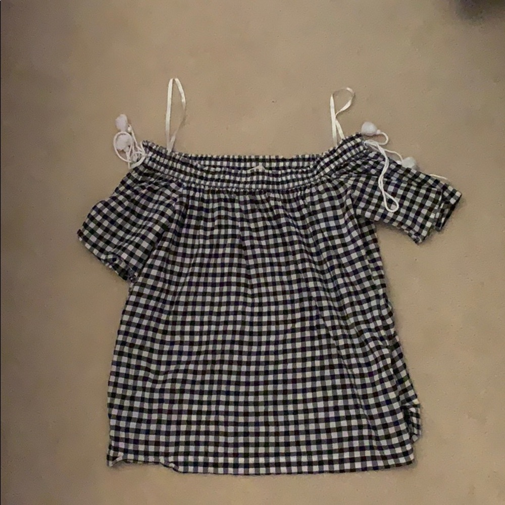 Off the shoulder gingham top